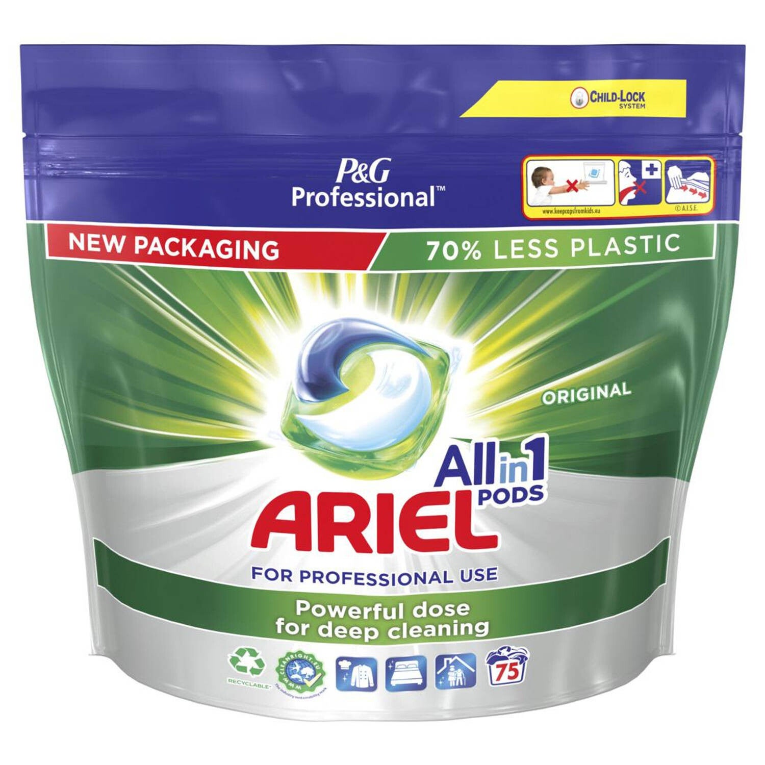 Ariel Pods Allin1 regular professional 75 wasbeurten. Doos van 2 stuks