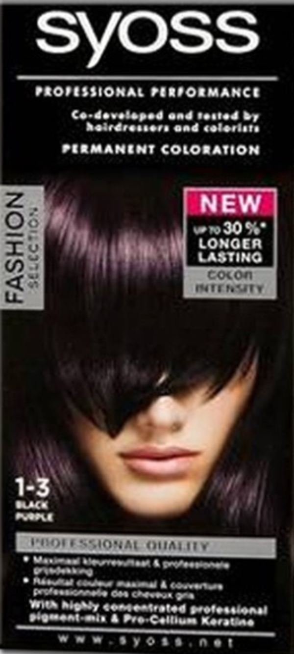 Syoss Haarverf 1-3 Tokyo Zwart. Doos van 3 stuks