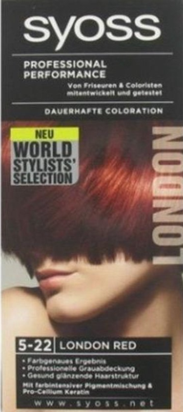 Syoss Haarverf 5-22 London Red. Doos van 3 stuks