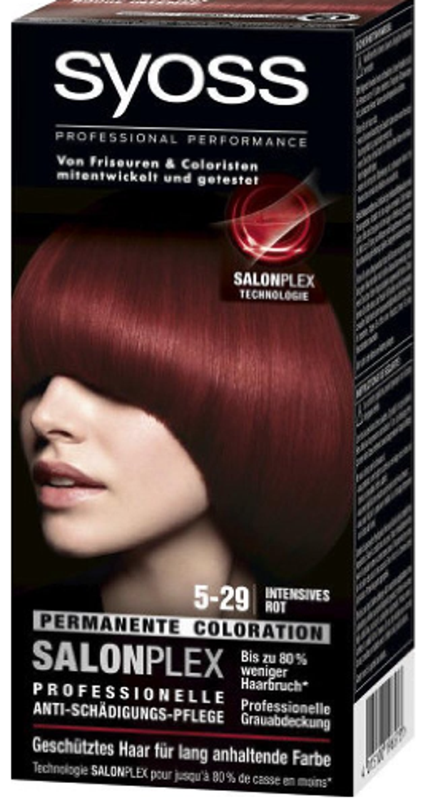 SYOSS Salonplex Permanente Haarkleuring 5-29 INTENS ROOD. Doos van 6 stuks