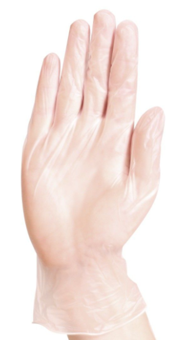 Wegwerphandschoen Vinyl wit/transparant poedervrij - maat M PAK 100st. Doos van 10 stuks