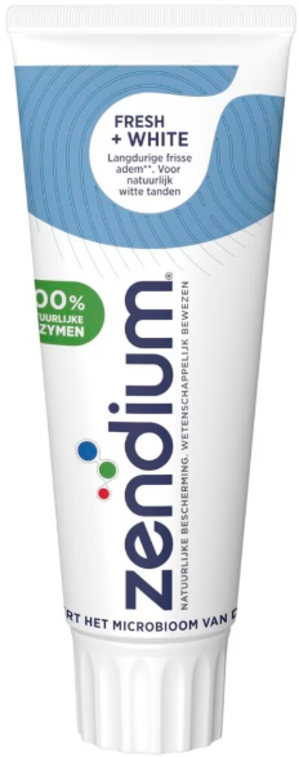 Zendium Fresh + White Tandpasta 75ml, Doos van 12 stuks, Stuksprijs:€ 1,88
