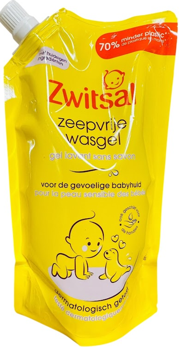 Zwitsal Zeepvrije Wasgel Navulling 500 ml, Doos van 10 stuks, Stuksprijs: €2,63