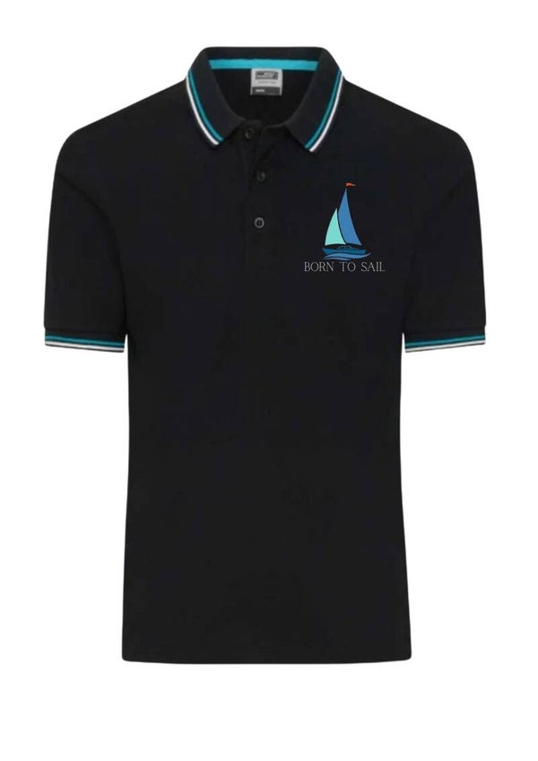 Premium Polo Born to Sail Logo gestickt
