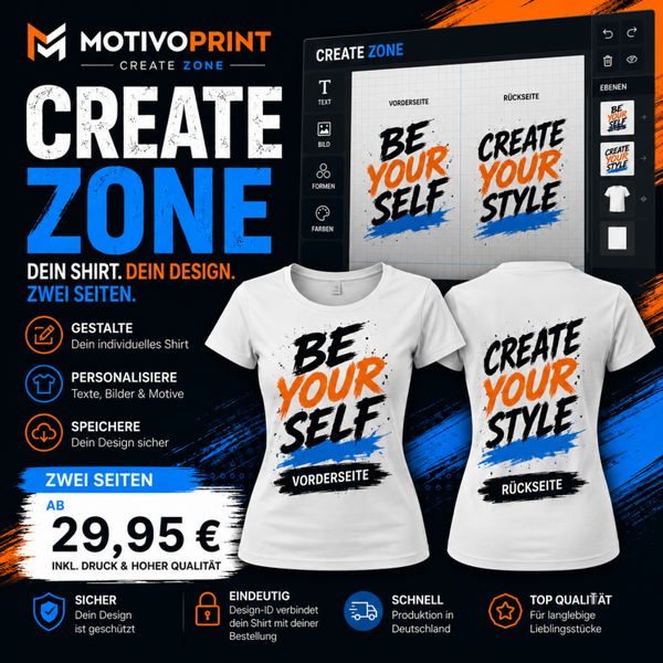 CREATE ZONE Damen + Vorder-/Rückseite