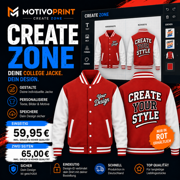 CREATE ZONE College Jacke einseitig