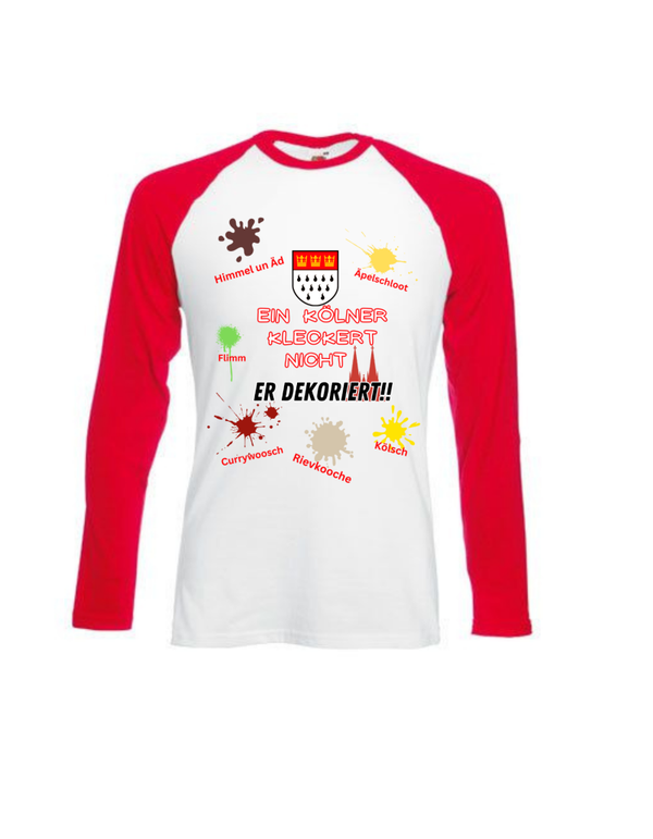 Reduziert  Langarmshirt rot weiss Ein Kölner
