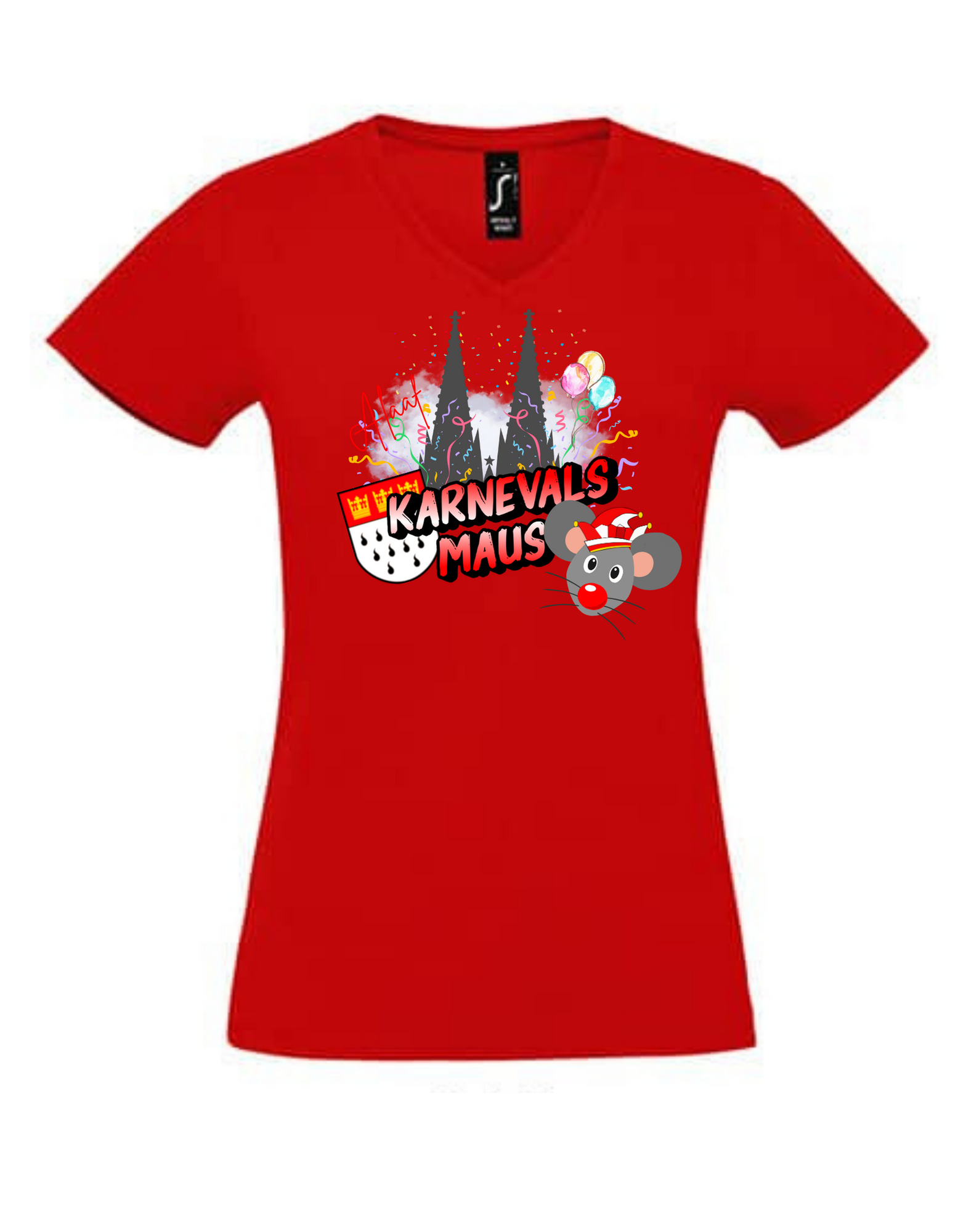 Reduziert Kölner Karneval Karnevals Maus Damen T-Shirt