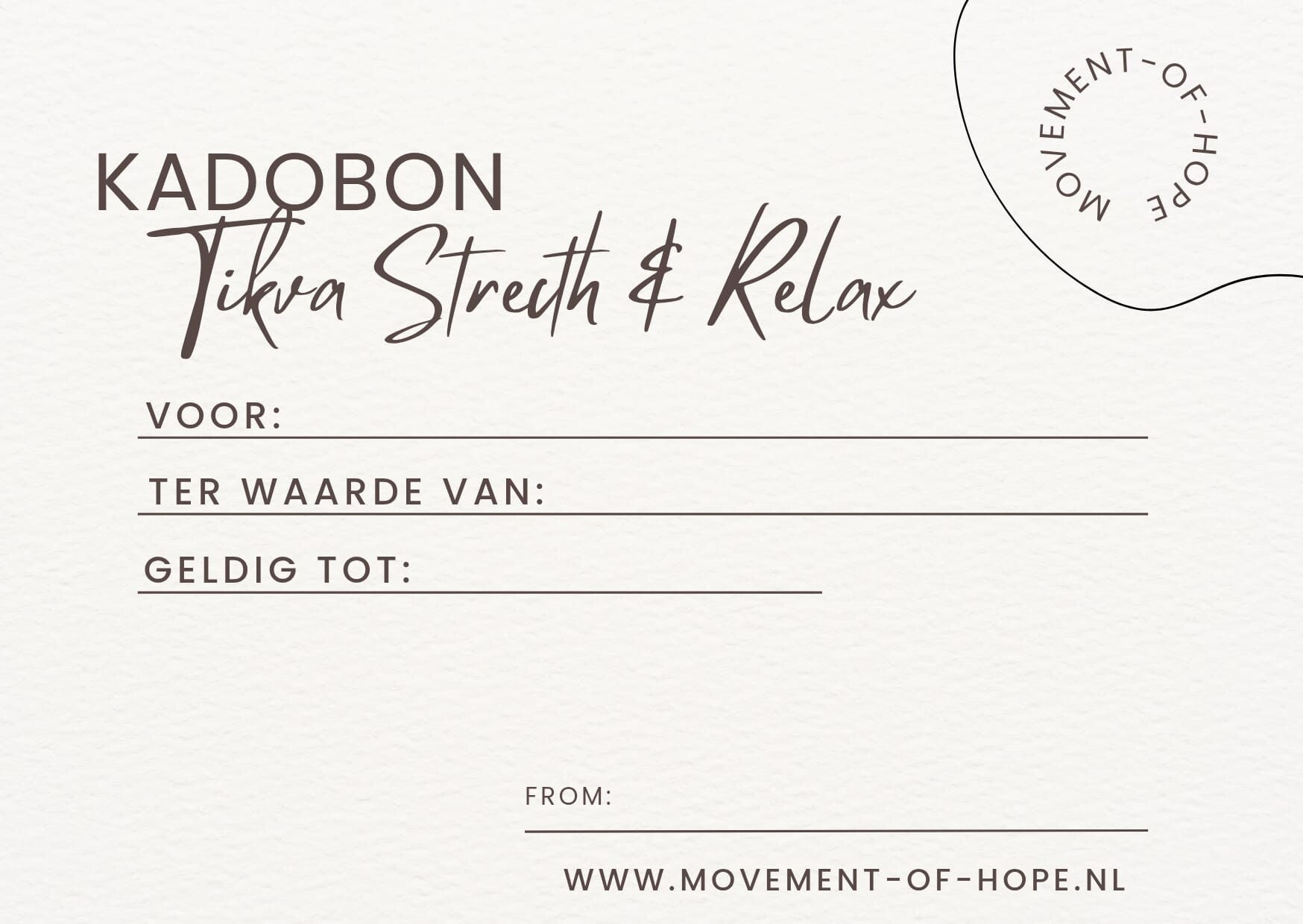 Kadobon voor 4 Tikvalessen