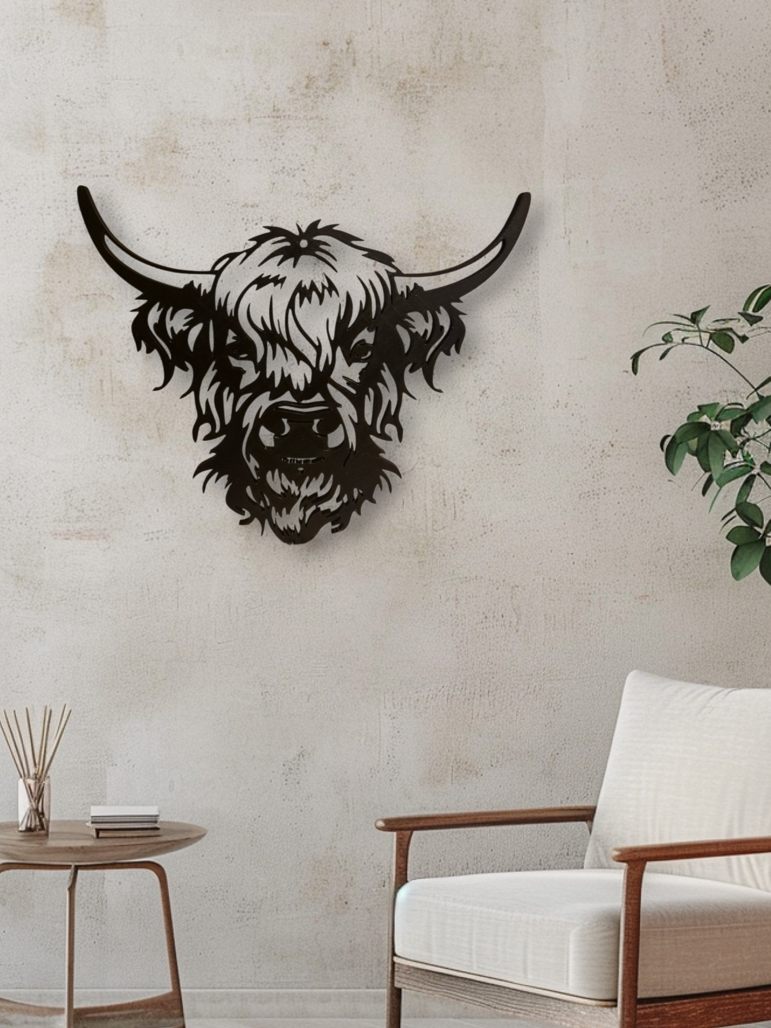 Wand decoratie "Hooglander kop"