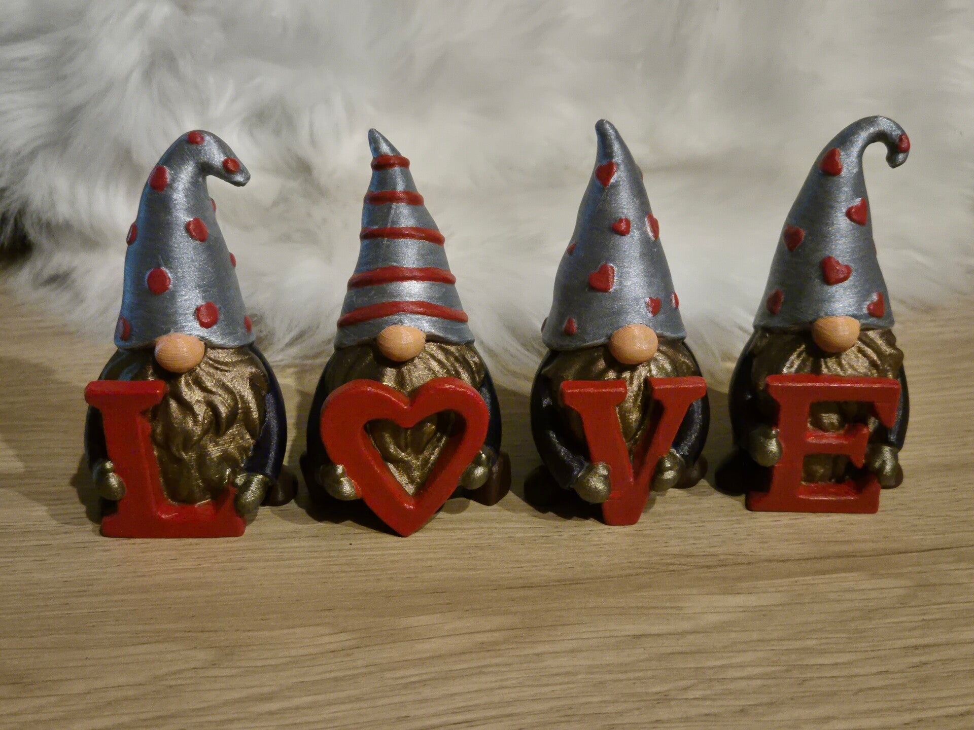 I ♡ YOU Gnome set "zilvermuts"