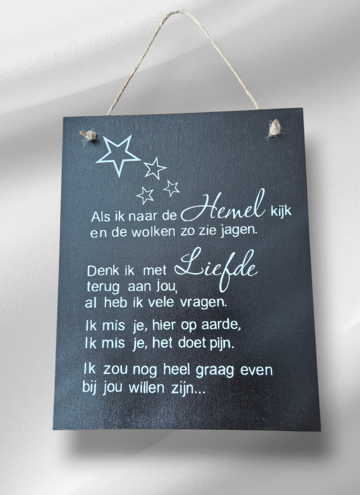 Canvas tekstbord " Sterretje"