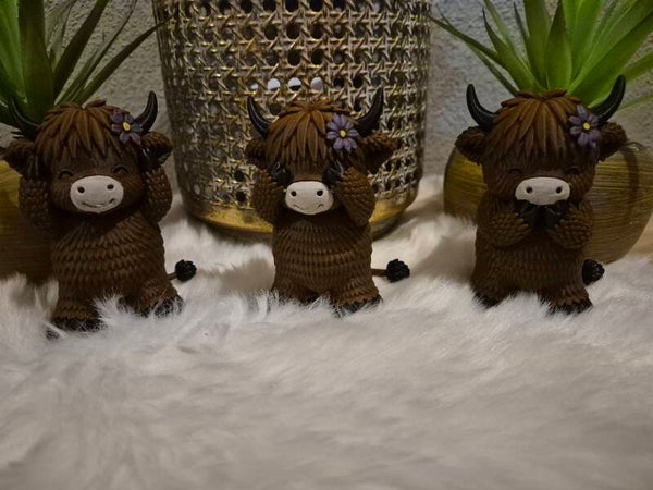 "Bloem" Horen,zien en zwijgen hooglander set