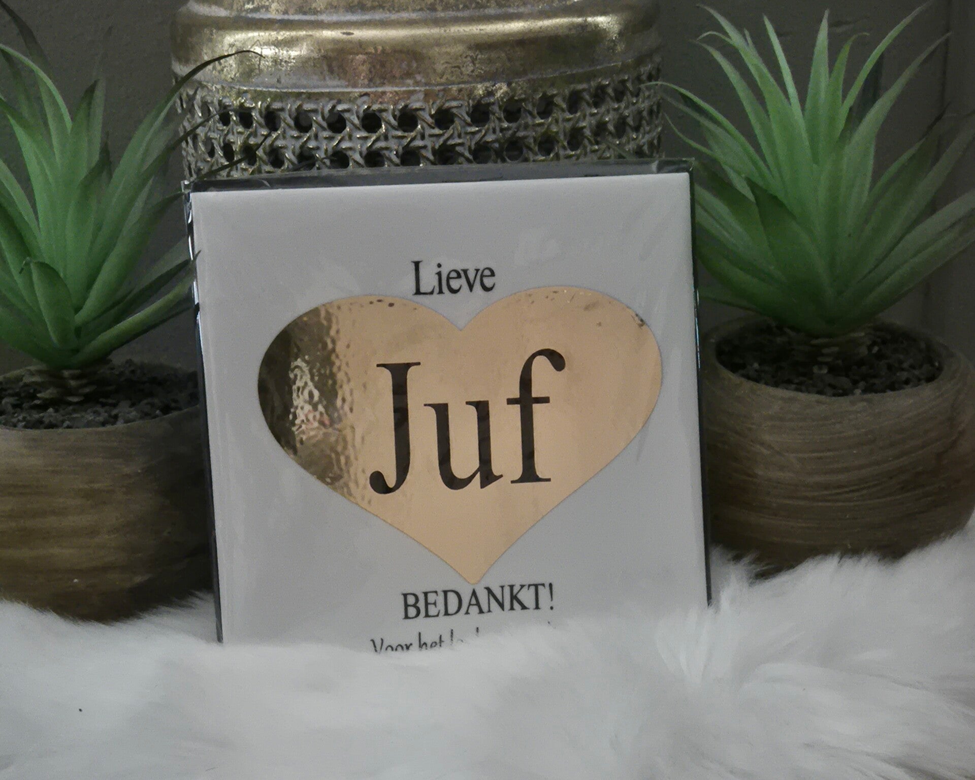 Tekst tegel "Lieve Juf"