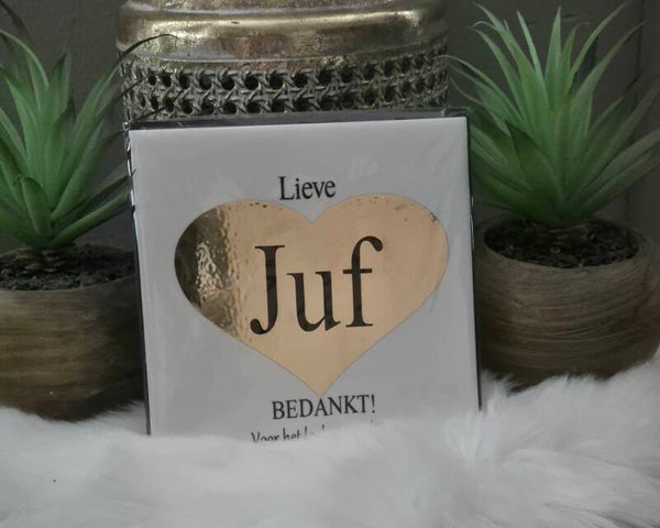 Tekst tegel "Lieve Juf"