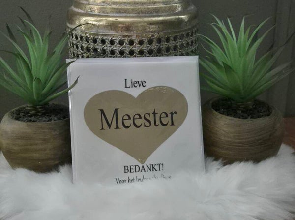 Tekst tegel "Lieve Meester"