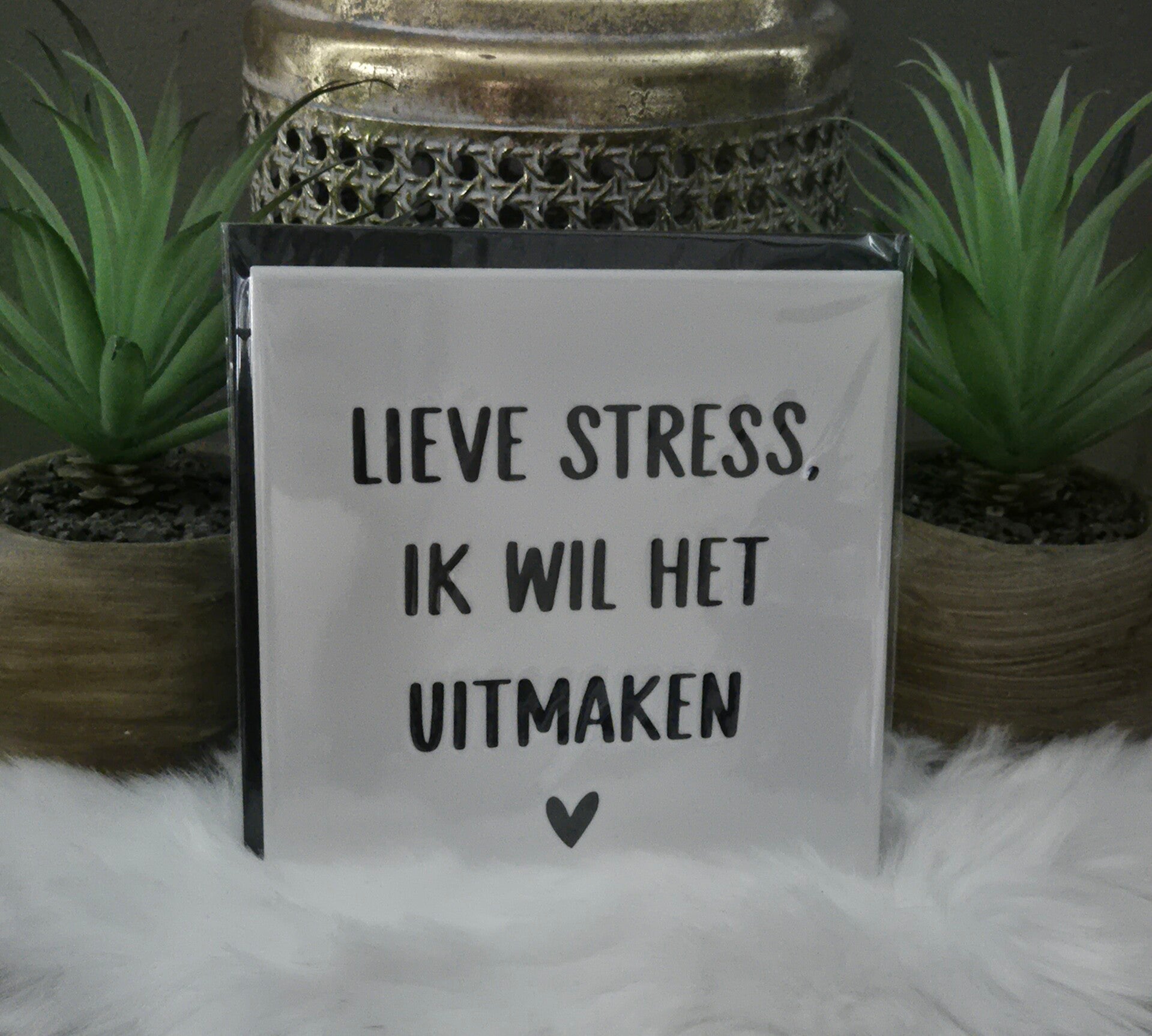 Tekst tegel "Lieve stress"