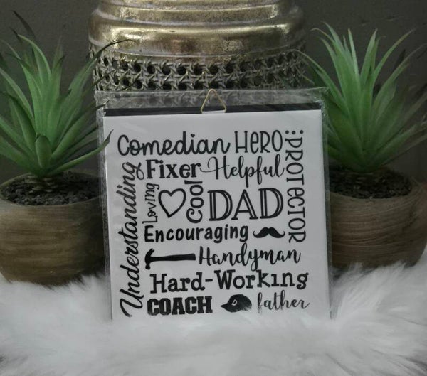 Tekst tegel "Dad"