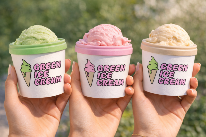 Mockup Green Ice Cream 4