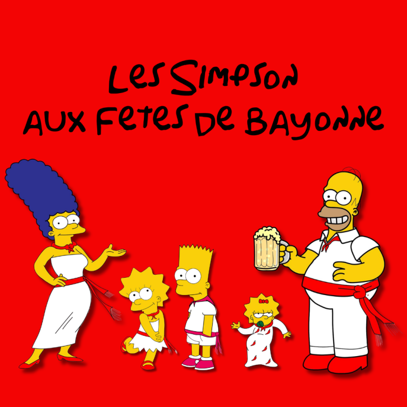 illustrations de la famille simpson aux fetes de bayonne