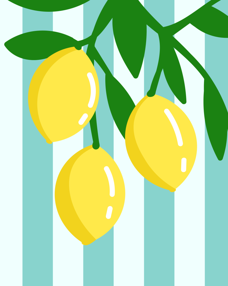 citron avec rayures en fond