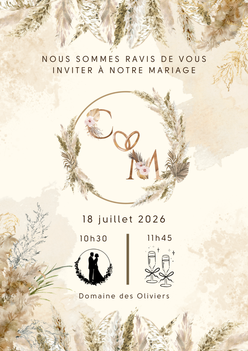 Faire part mariage Chloé et Martin
