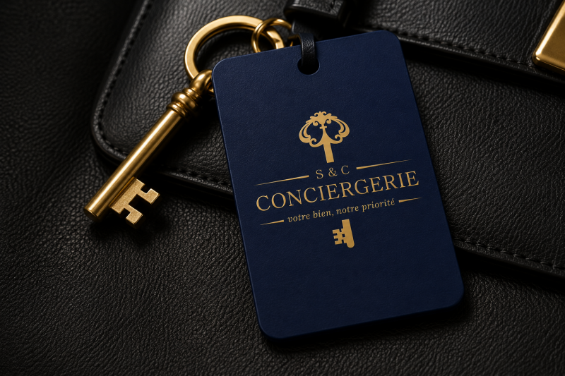 mockup porte clé S&amp;C Conciergerie