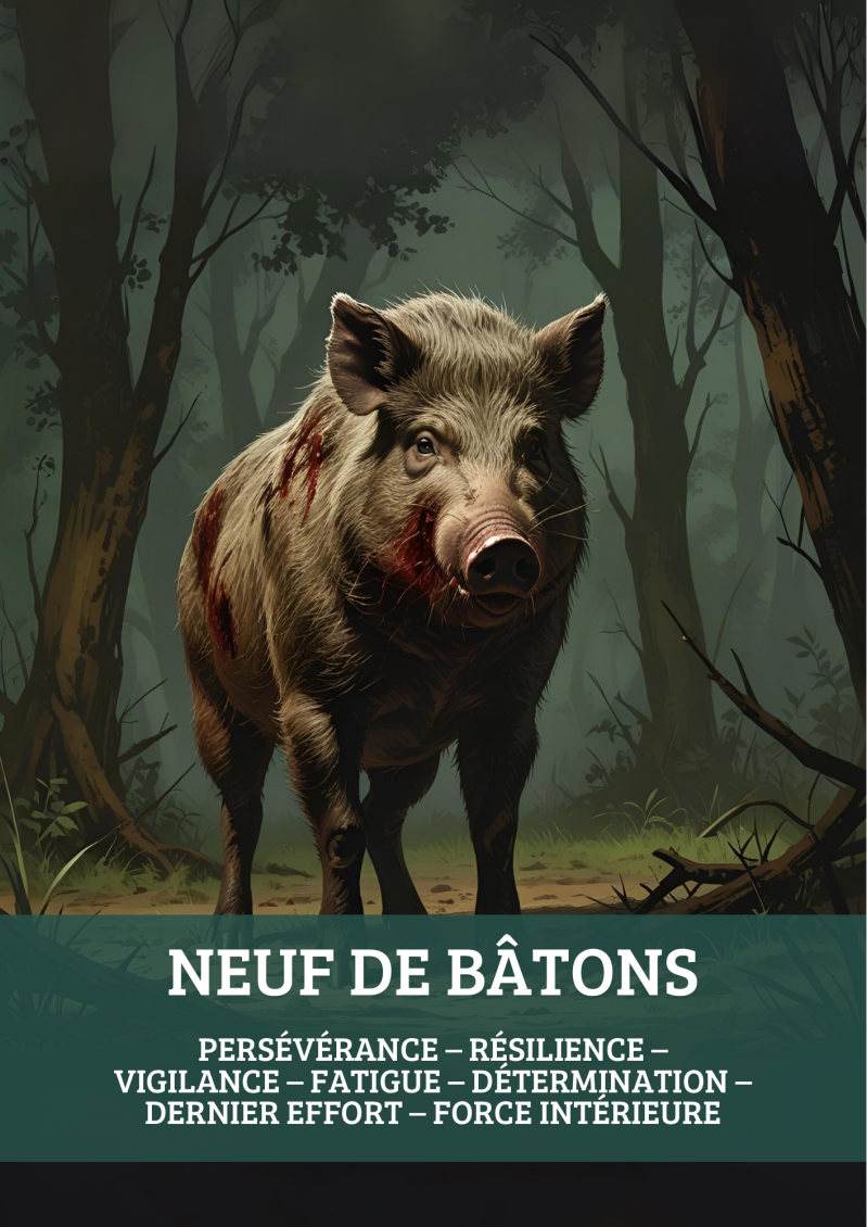 Tarot de la foret de Mayana - 9 de bâtons