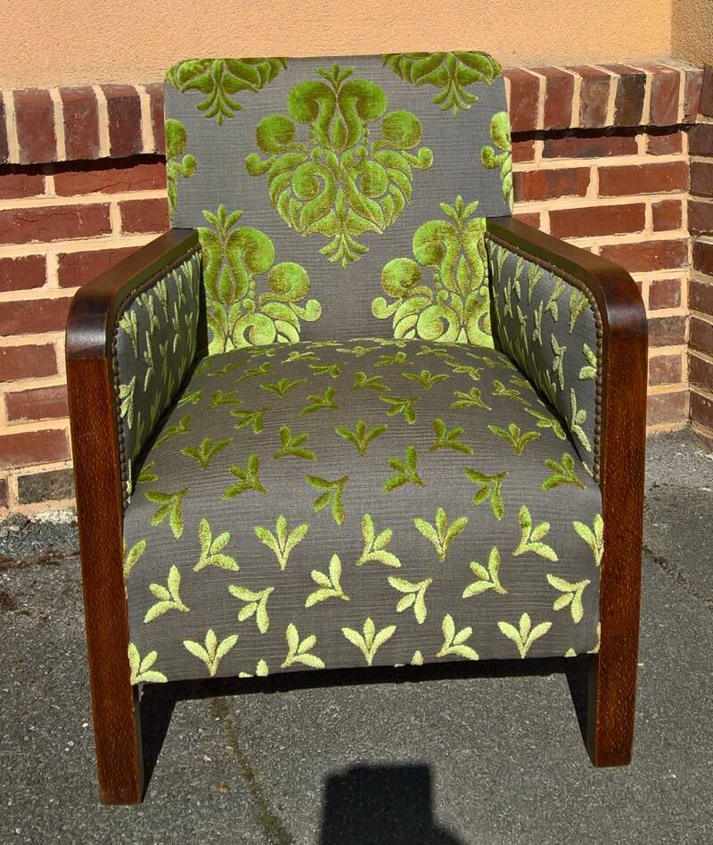 fauteuil art déco tissu casal velours clous décoratifs