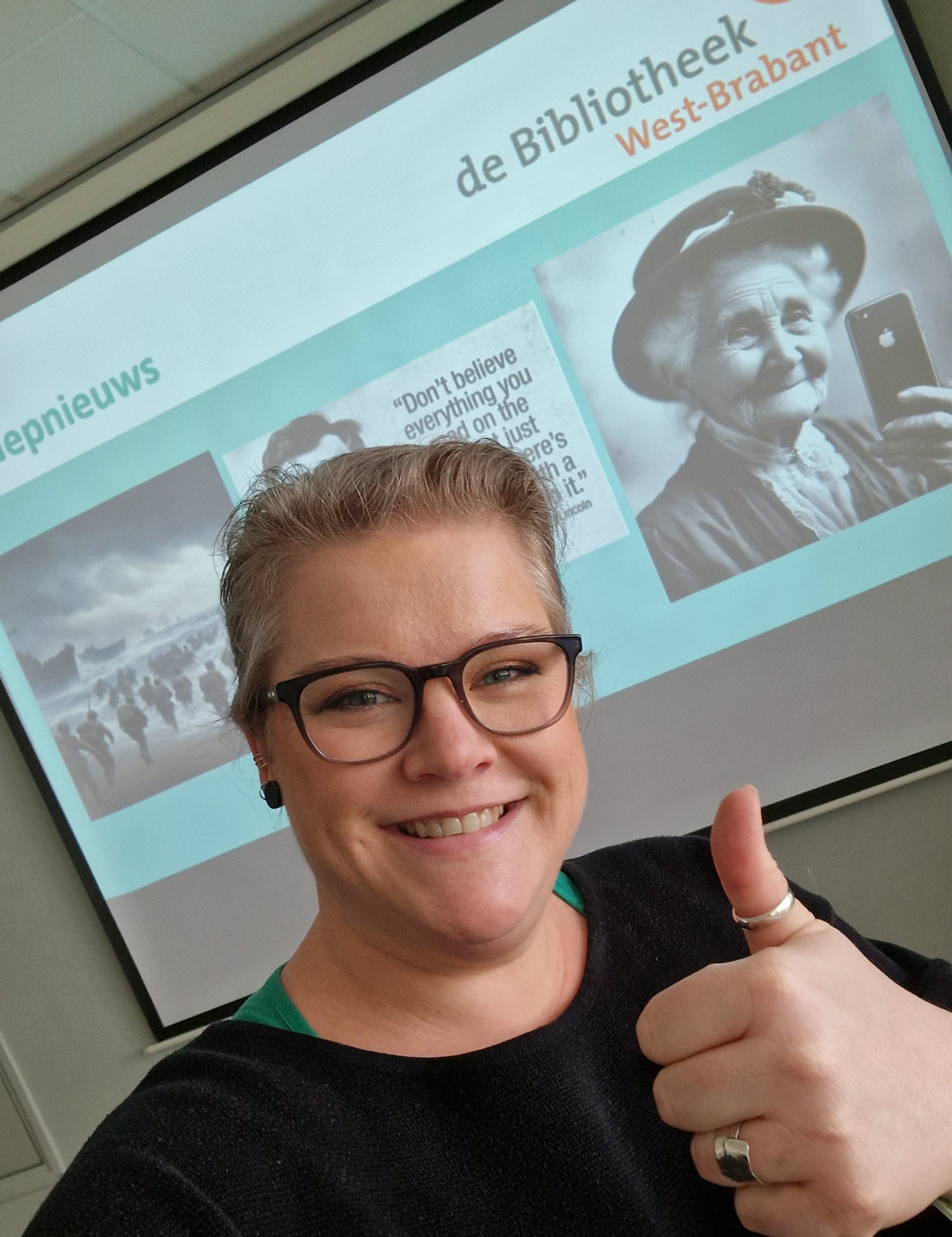 Marieke Liefting, tijdens een lezing over nepnieuws