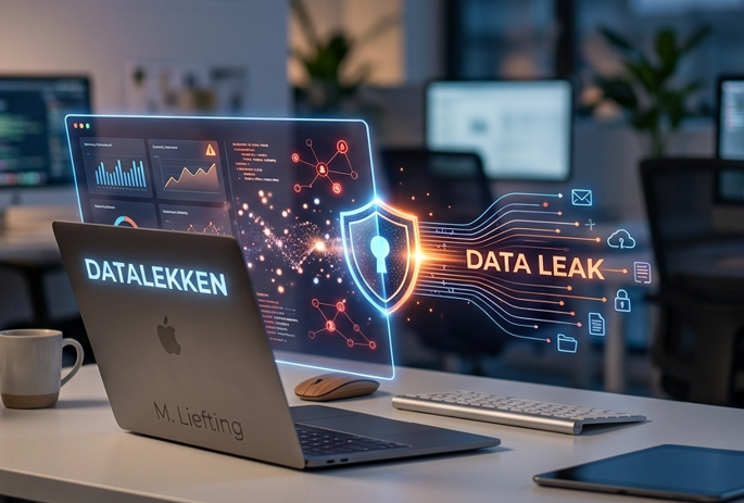 computerscherm om datalekken uit te leggen