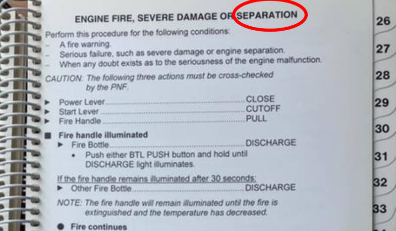 El Al flight 1862: checklist engine fire, severe damage or separation