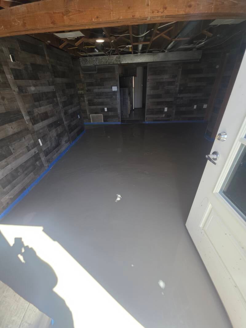 2026 (DURING) Basement Floor Leveling and LVP Flooring Installation. Salt Lake City, Utah