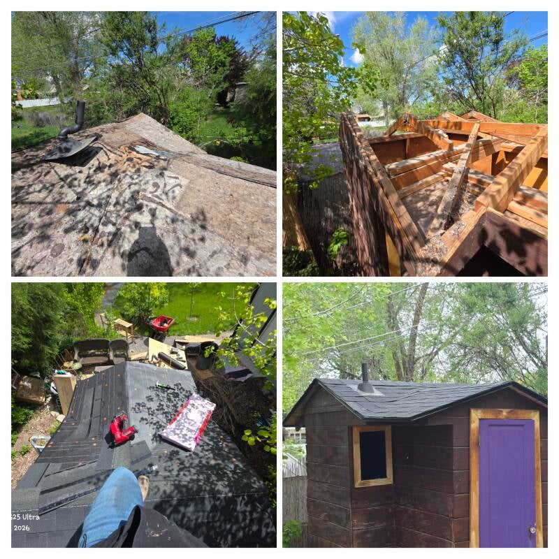Small She Shed Roofing Project 2026 “She‑shed roofing upgrade with new materials and proper weatherproofing for long‑term protection and clean curb appeal, Woods Cross, Utah