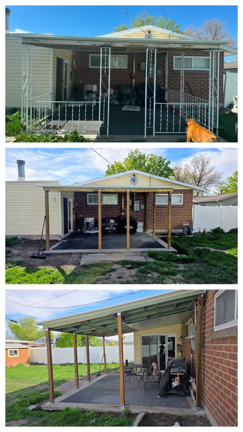 Patio Support Upgrade 2026 “Structural patio support upgrade — reinforced posts and secure footings to improve stability and safety, Salt Lake City, Utah