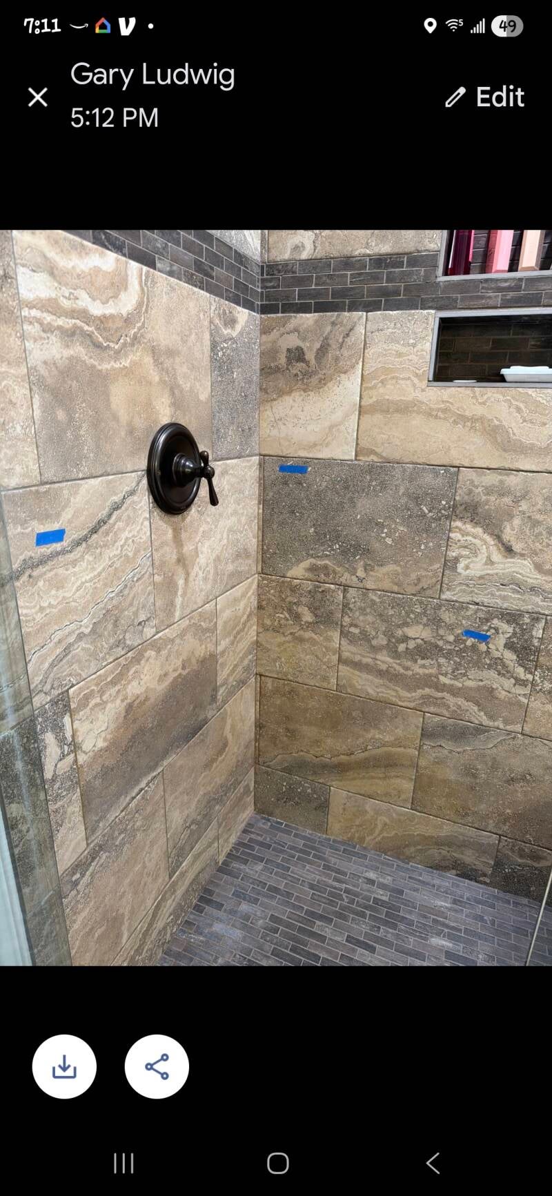 ADA‑Friendly Shower Upgrade — South Jordan, Utah Professional shower renovation featuring dual grab bars, handheld showerhead for improved safety and accessibility.