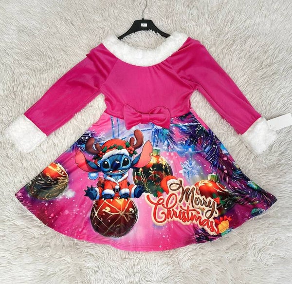 Stitch Kerstjurk roze