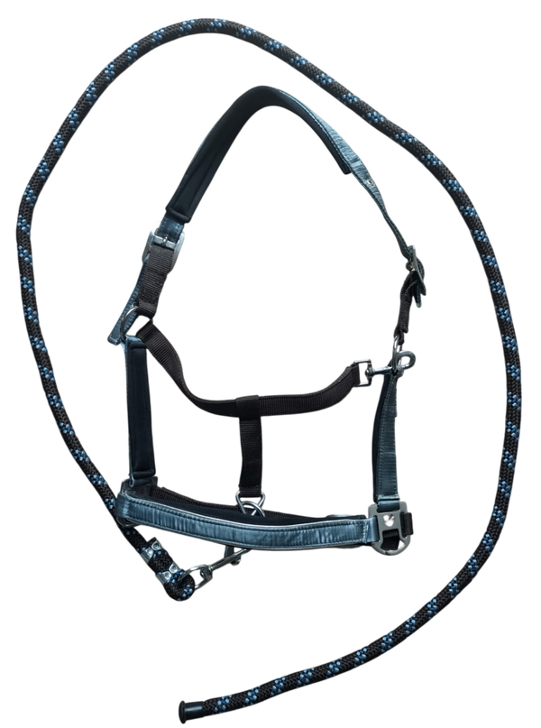Halsterset Harry's Horse blauwgrijs/bruin full