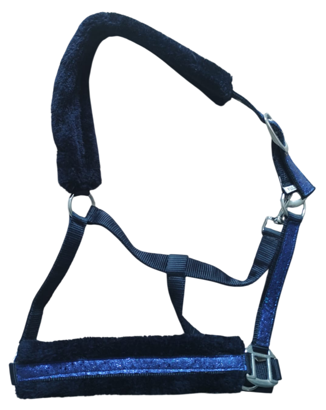 Halster donkerblauw met glitters full