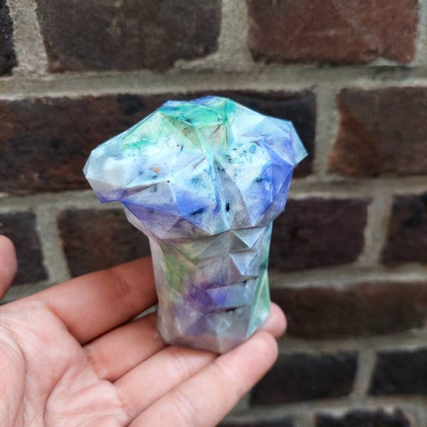 Torso tijgeroog, zwarte toermalijn, shungiet