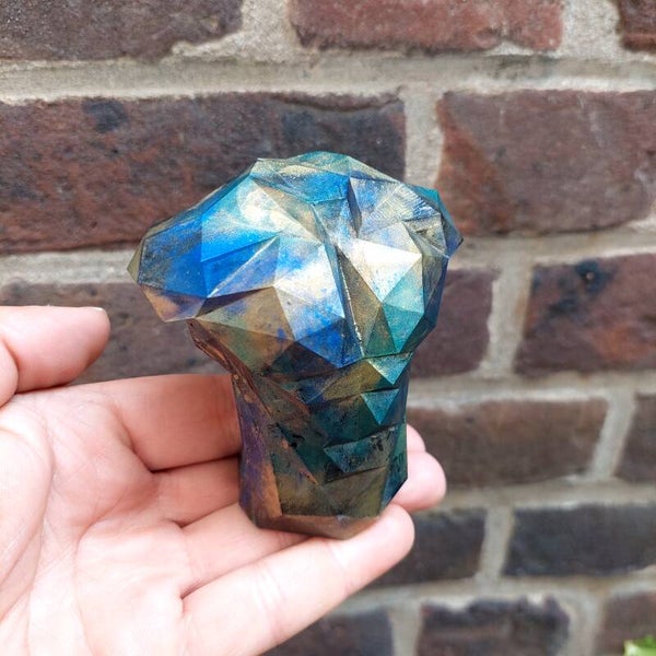 Torso tijgeroog, zwarte onyx, gele mica
