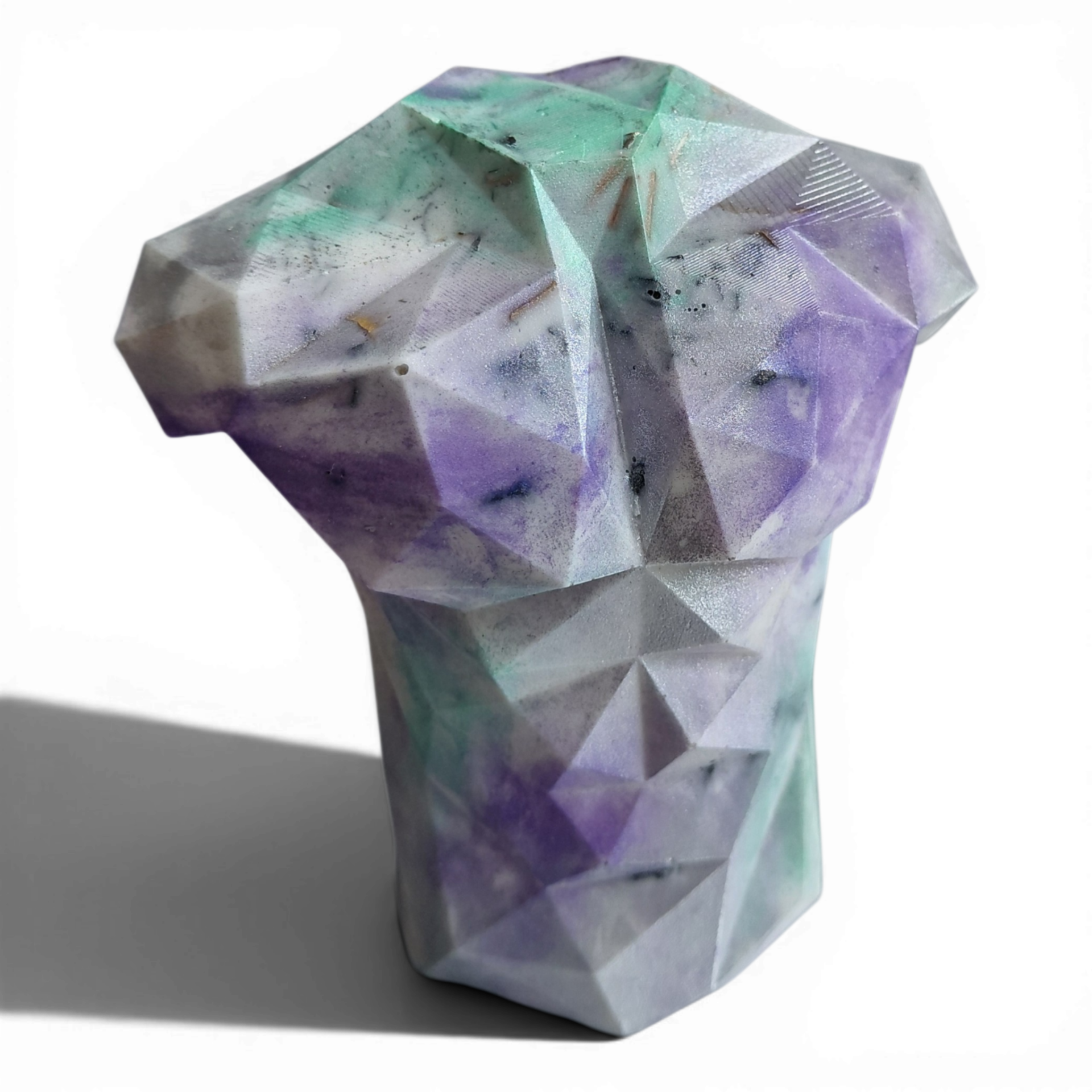 Torso tijgeroog, zwarte toermalijn, shungiet