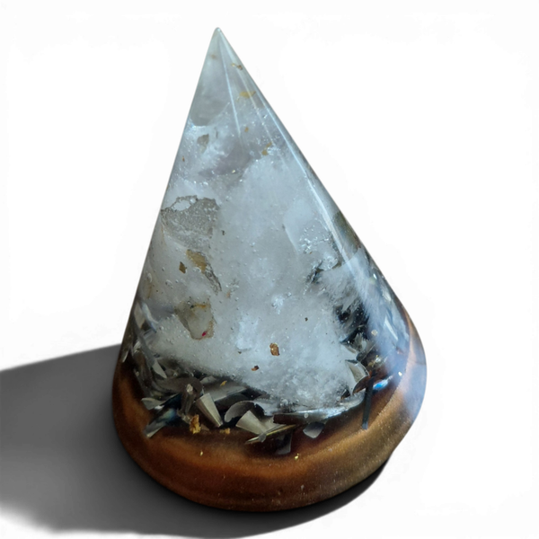 Kegel amethist, rozenkwarts, bergkristal