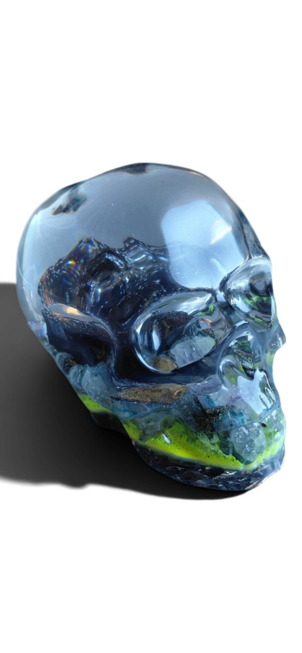Schedel hematiet, pyriet, amethist