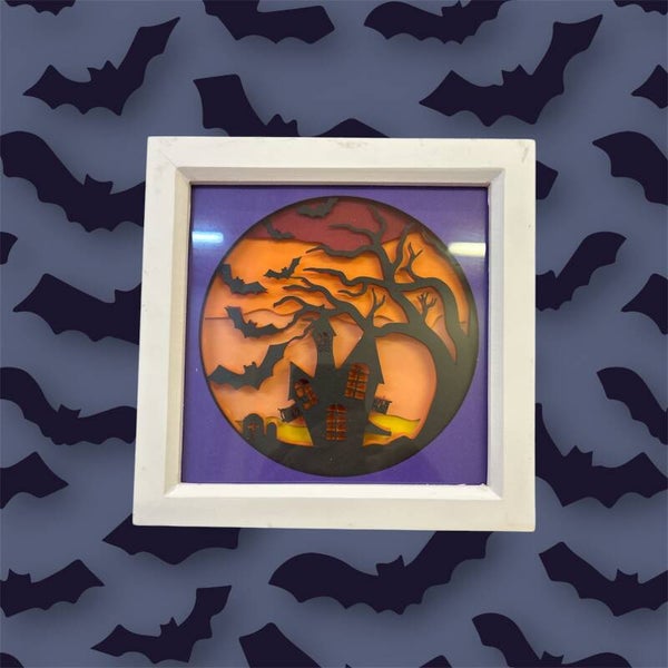 Spooky Haunted Mansion Shadow Box Art (Copy) (Copy)
