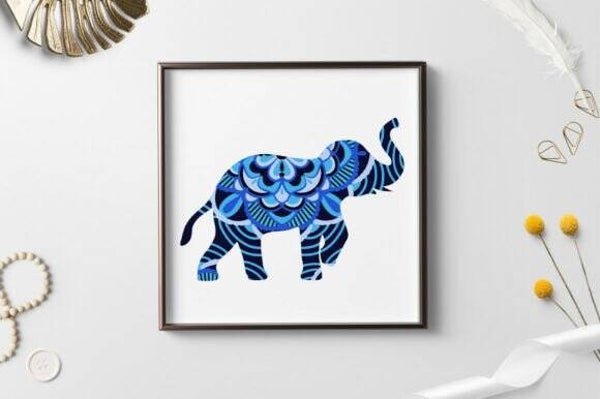 Elephant Mandala Layered Paper Cut