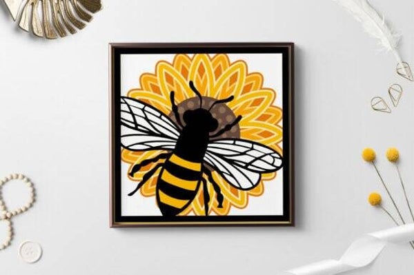 Bee Paper Cut | Sunflower Paper Cut