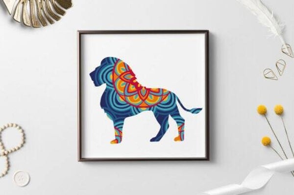 Lion Mandala Layered Paper Cut