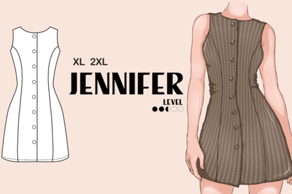Jennifer Dress Women Pattern PDF XL 2XL