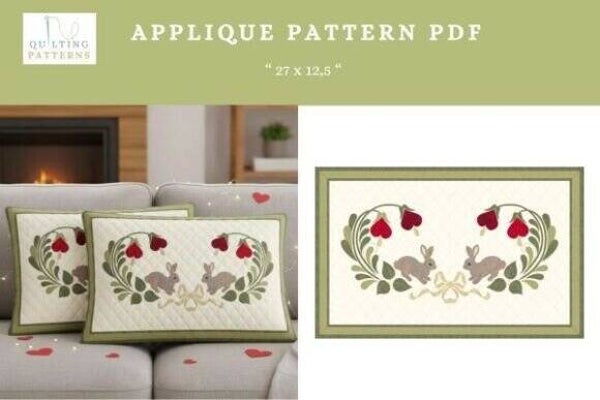 Floral Bunny Applique Pattern PDF